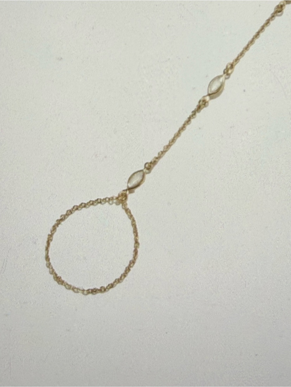 Crystal Haze Delicate Gold-Tone Hand Chain Bracelet - Women Jewelry - Picture 2 of 5